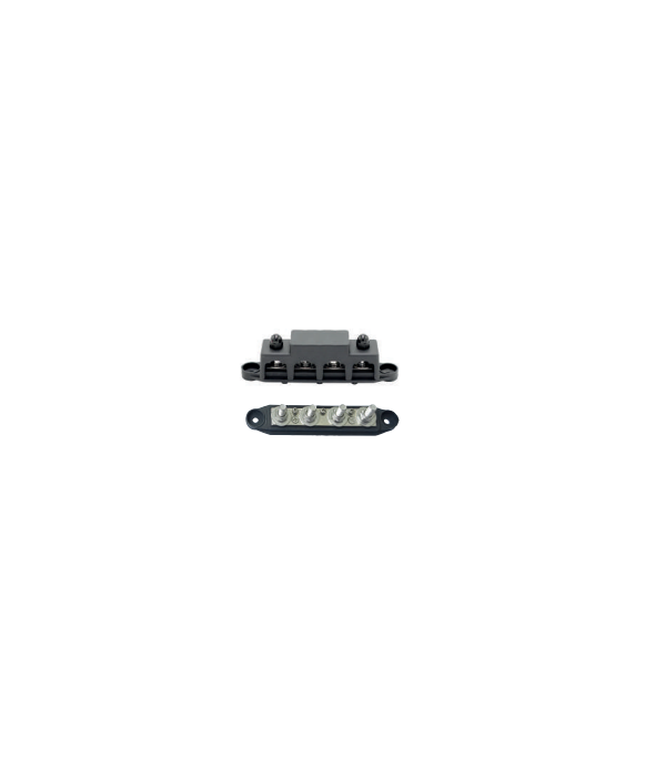 Busbar 200 A avec 4 bornes à visser M8 + 3 vis Noir Energie Mobile [product_reference]