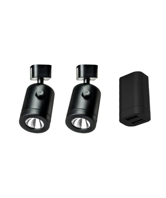 Lot de 2 petits spots et prise usb pour rail Lanciano HABA [product_reference]